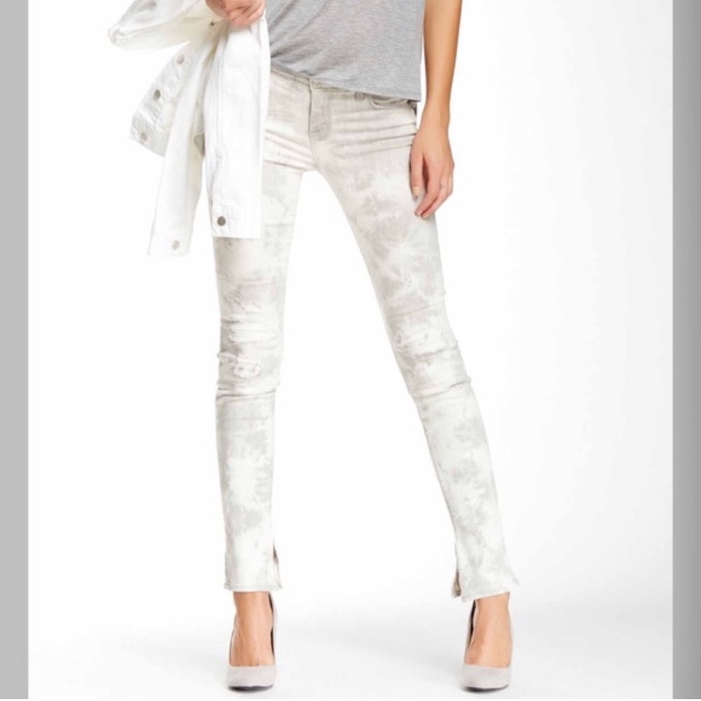 J BRAND Rail Gray White Fame Distressed Jeans | 26